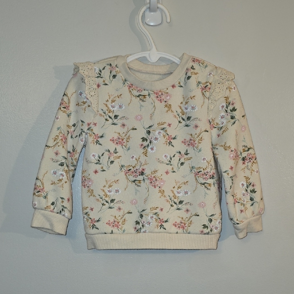 OshKosh B'gosh Floral Cream Sweatshirt LOT P